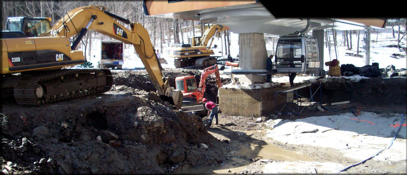 équipement d'excavation bâtissant un remonte-pente